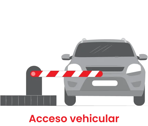 Acceso vehicular carro antes de pasar una talanquera rojo con gris acceso vehicular